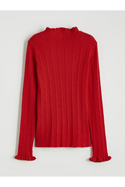 LC Waikiki Lcw Kids Mock Neck Patterned Girls' Knitwear Sweater