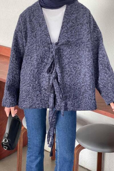 lamelif Tie-Up Kimono Navy Blue