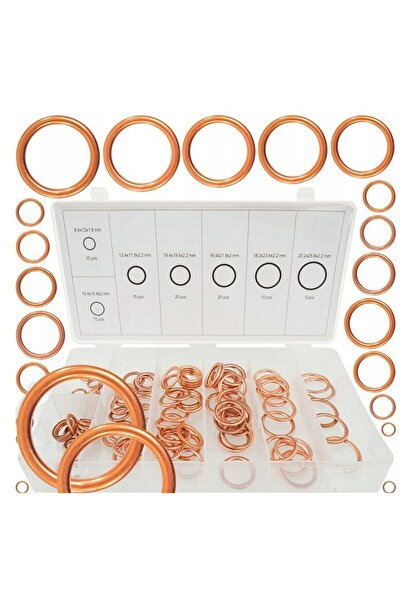 VERKE Sealing washer set, copper, 95 pieces,