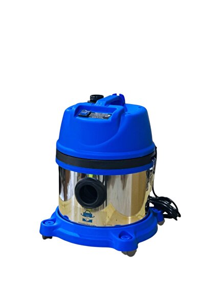 WDA Wet/Dry Vacuum Cleaner, Stainless Steel Tank, Blue and Silver, Wheeled Base 15L 2000 Watts