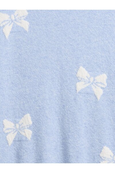 GAP Kız Çocuk Açık Mavi Cashsoft Intarsia Crew Kazak