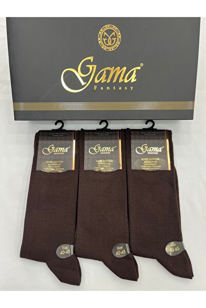 Gama Çorap 3 Pieces of Gaze Cotton 100% Natural Nylon-Free Thick Winter Men's Socks