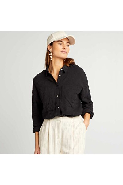 KİABİ Cotton gauze blouse black