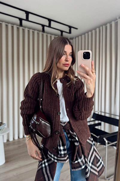 Sue Store Brown Thessaloniki Knitted Cardigan