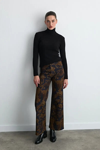 Gusto Anka Collection Canvas Bell Bottom Trousers - Navy Blue