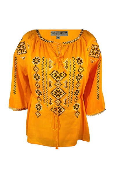 Inovius Bluza galbena cu motiv geometric multicolor - BMG142 XL