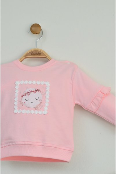zubi baby & kids wear Pink Baby Girl Printed Frilly Bottom Top Set