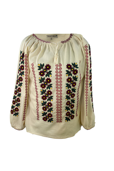 Inovius Παραδοσιακή κρέμα με κόκκινο floral μοτίβο - IML05 L