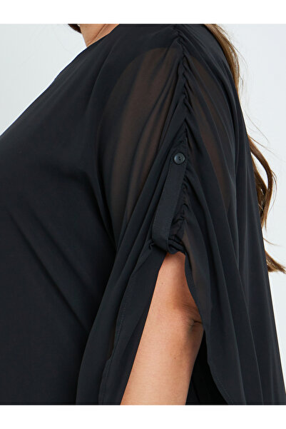 Styli Plus Size Black Maxi Kaftan