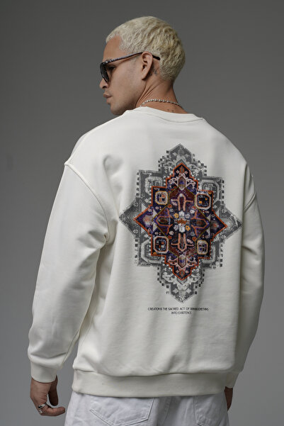 Butik Трендовий чоловічий світшот оверсайз з візерунком килима на спині