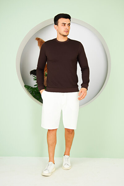 Dİ GİYİM Men's Inner Shirt Fleece-Lined Interlock Pique Fabric Sweatshirt