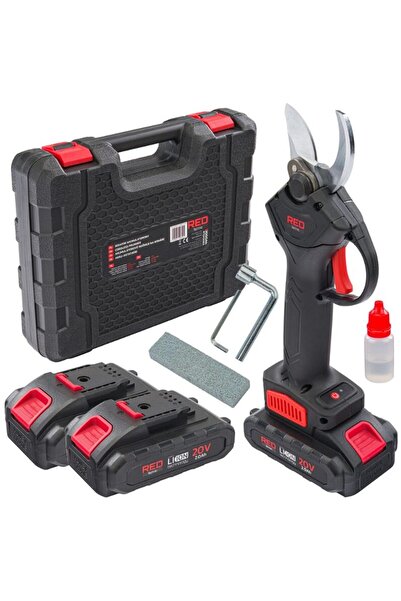 Red Technic Foarfeca electrica pentru taiat crengi cu 2 x acumulatori 2 Ah, 30mm 20V,