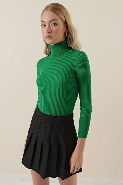 onno style women Fiber-Filled Fishman's Collar Basic Sweater