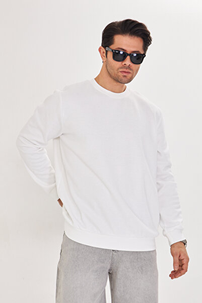 Dİ GİYİM Men's Inner Shirt Fleece-Lined Interlock Pique Fabric Sweatshirt