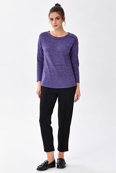 İKİLER Yuvarlak Yaka Uzun Kol Triko Bluz 256-1703