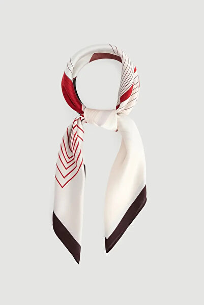 Gusto Square Patterned Scarf - Burgundy