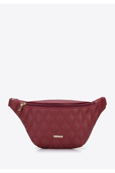 Wittchen Borsetă din piele matlasată pentru femei, roșu închis