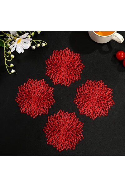 Yenigeldi 8 Pieces Floral Non-Slip Coasters Floral Pattern Washable Vinyl