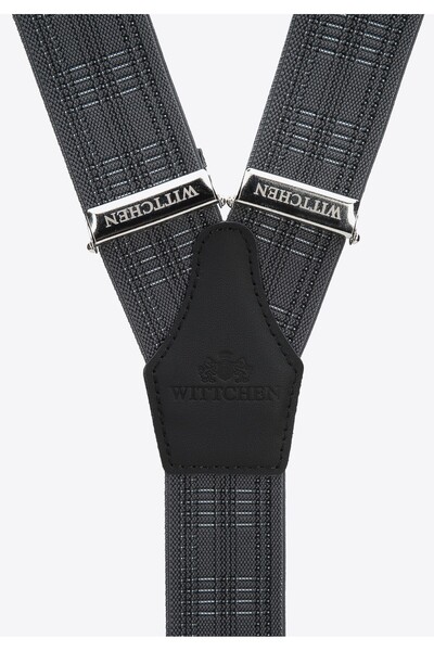 Wittchen Men's graphite-gray suspenders, graphite-gray textile material