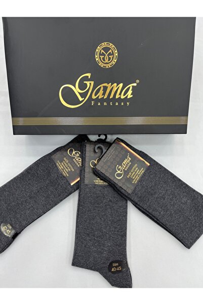 Gama Çorap 3 Pieces of Gaze Cotton 100% Natural Nylon-Free Thick Winter Men's Socks