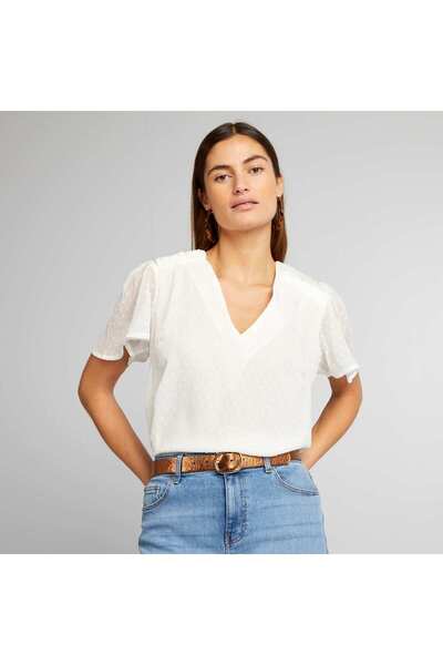 KİABİ Dotted Swiss blouse WHITE