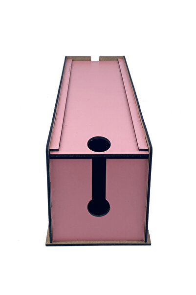 kutuTR Cable Box 40X12X14 cm Cable Socket Organizer - Pink