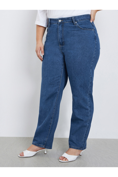 Styli Plus Size High Rise Mom Jeans