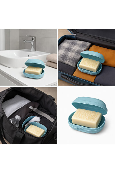 DİYA3 Kapaklı Katı Sabunluk Seyahat Tipi Katı Sabun Kutusu 1 ADET/BEJ/GRİ/MAVİ 3 RENK SEÇENEĞİ