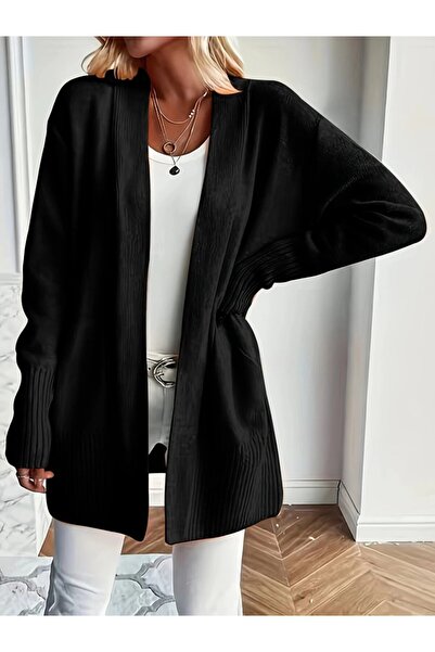 buğrahayalin Women's Long Sleeve Open Front Knit Cardigan