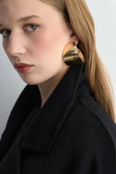 Gusto Kalın Gold Halka Küpe - Gold