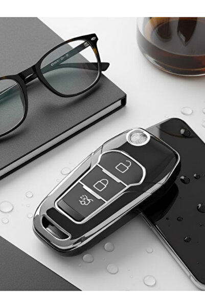 Lanitra غطاء مفتاح نانو بثلاثة أزرار لسيارات فورد فوكس 4 وإيكوسبورت وفييستا و...