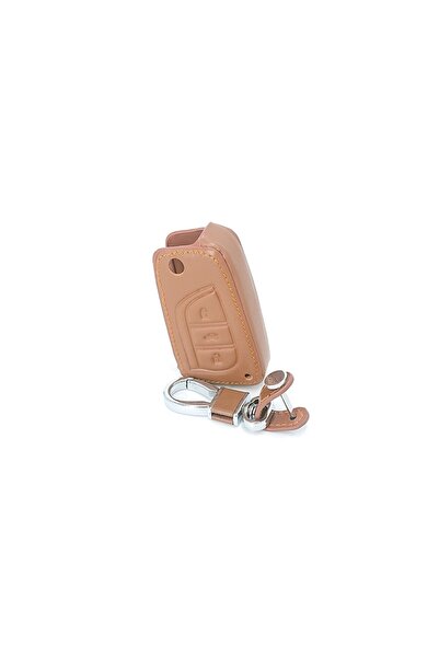 VTH Eco-leather key case for Toyota Yaris/Camry/Corolla/Prado/RAV4/Hilux - Brown