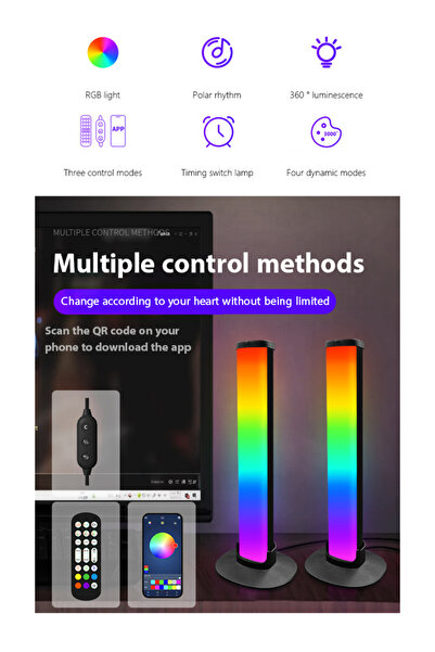 Generic USB RGB LED Light Bar with Music Sync Ambient Lighting Bracket Professional Gaming Office Accessory