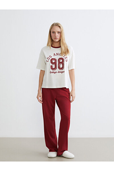 LC Waikiki Peak New Season Crew Neck Printed Women's Pajama Set