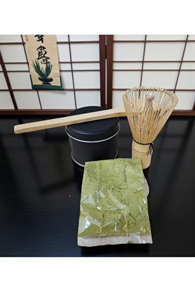 lstri Maca Çayı Bambu Matcha Çayı 25 gr Karıştırıcı Fırça ve Kaşık Bamboo Whi...