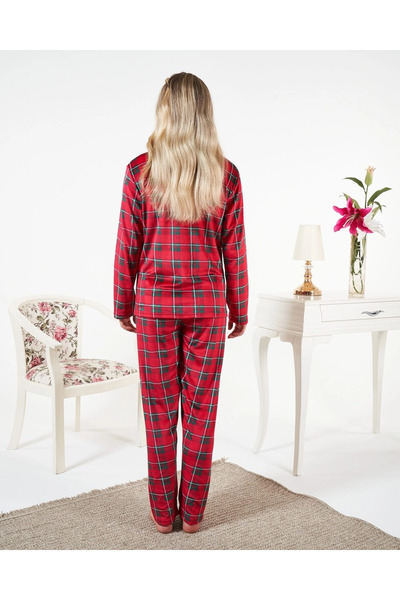 Estiva 25363 Shirt Collar Velvet Pajama Set
