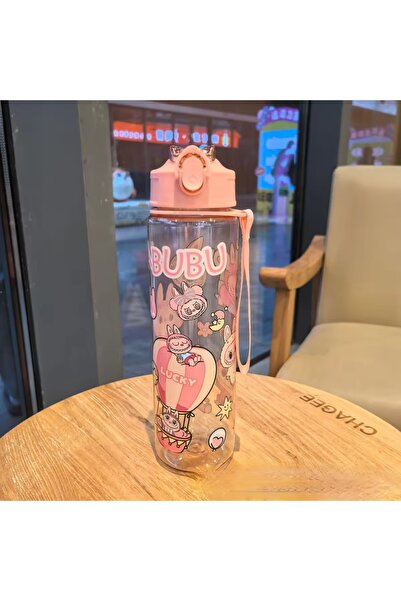 synshop Labubu Water Bottle Pink Water Bottle Girls Boys School Water Bottle 900 ml Bpa Free Gift