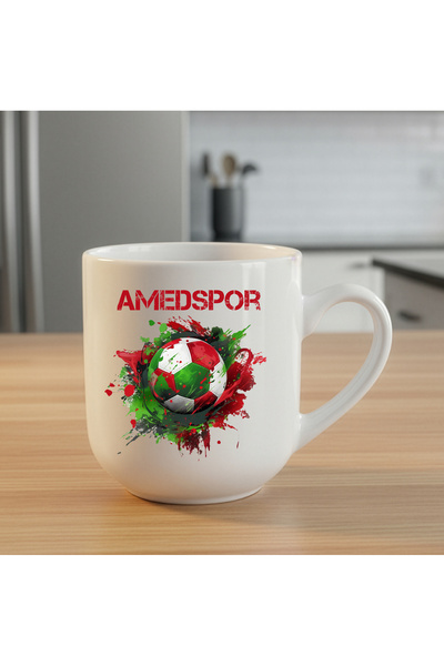 ZERYA Amedspor Designed White Elite Trophy Cup - Amed Spor Football Bulk Plain Oval Elite Cup