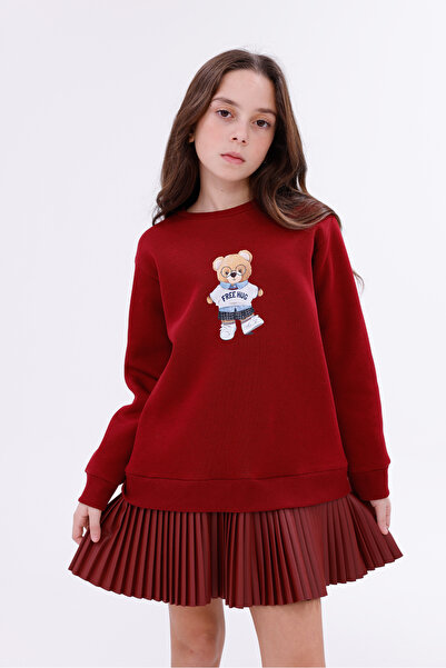 EYLÜL ELİF BUTİK Αθλητικό φόρεμα για κορίτσια με στάμπα Teddy