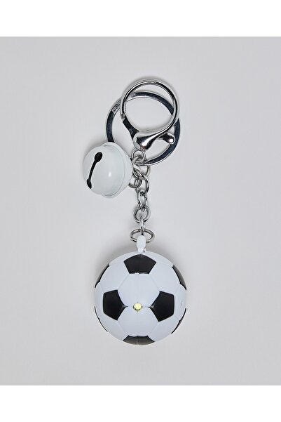 R&B White Unisex White Unisex Football Keychain