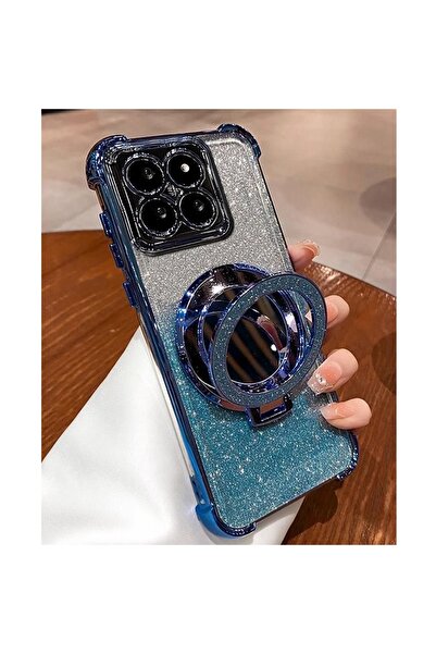 Generic Magnetic Glitter Case for Xiaomi 15T，Sparkly Stand，Makeup Mirror，Gradient Xiao mi 15 T 5G Cover