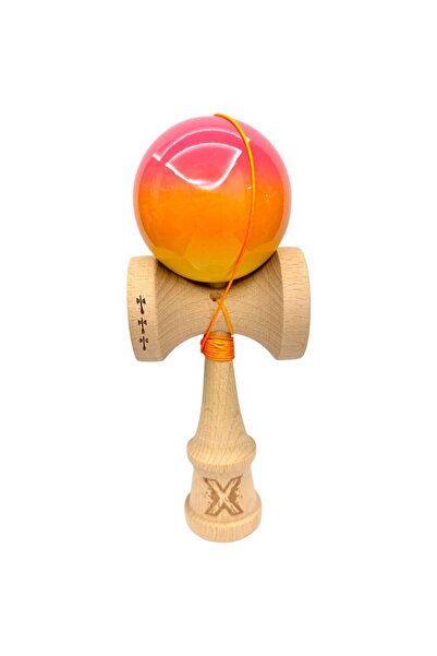 LEIBOO Kendama SUPER STYKY, Big Cups V2, Cupe Mari, Cupe Mari, Roz-Portocaliu