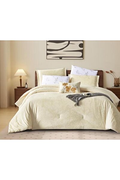 Alhabib bedding Rama Winter Double Bedspread Set, Cream Color, 7 Pieces