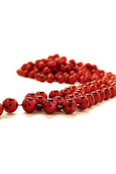 OEM Lanț cu mărgele pentru brad de Crăciun - 5 m, roșu, Ø 7,5 mm