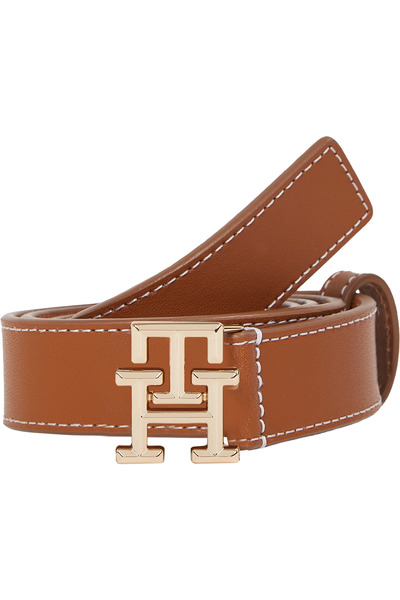 Tommy Hilfiger Women Cognac Monogram Leather Belt