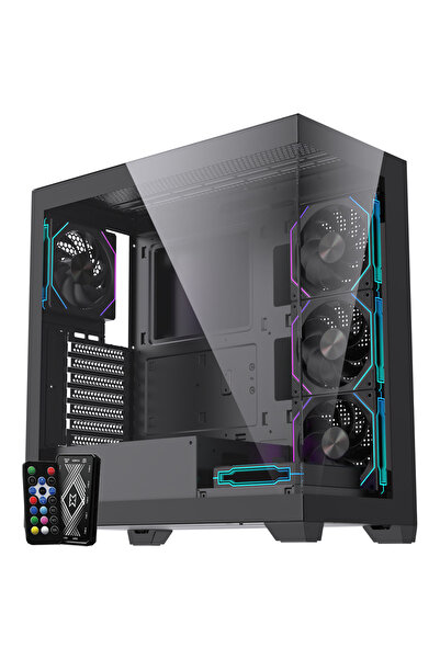 GAMELİNE ELITE 5x RGB Fan Kumandalı USB 3.0 ATX Gaming Bilgisayar Kasası Siyah