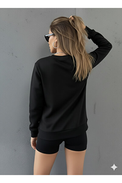 uyguntarz Unisex Daisy Butterfly Printed Design Oversized Crew Neck Sweatshirt