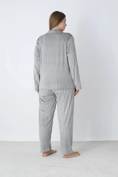 Estiva 25370 Shirt Collar Oversized Velvet Pajama Set