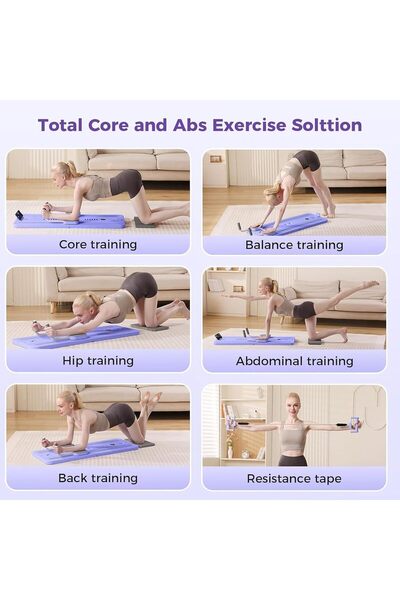 Generic Specton 5-in-1 Foldable Pilates Reformer Board with Resistance Bands