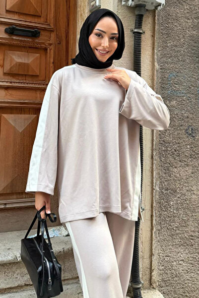 benguen Side Stripe Suit Z5713 Beige